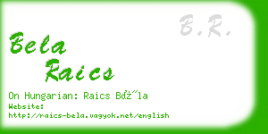 bela raics business card